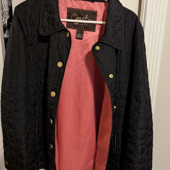 Coach Black Quilted Jacket for Women - Picture 3 of 4